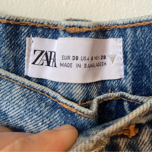 Zara Distressed Blue Denim Jeans US size 6 - Picture 3 of 7